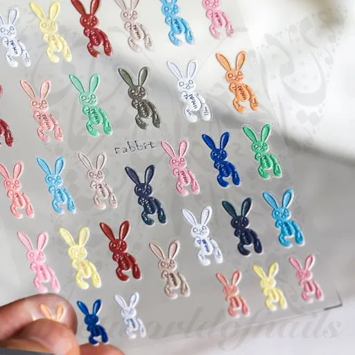 5D Embossed Bunny Rabbit Stickers