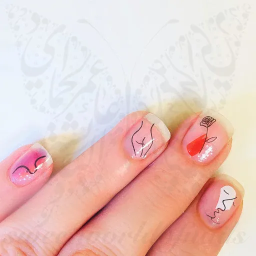 Abstract Nail Art Minimalist Nail Stickers