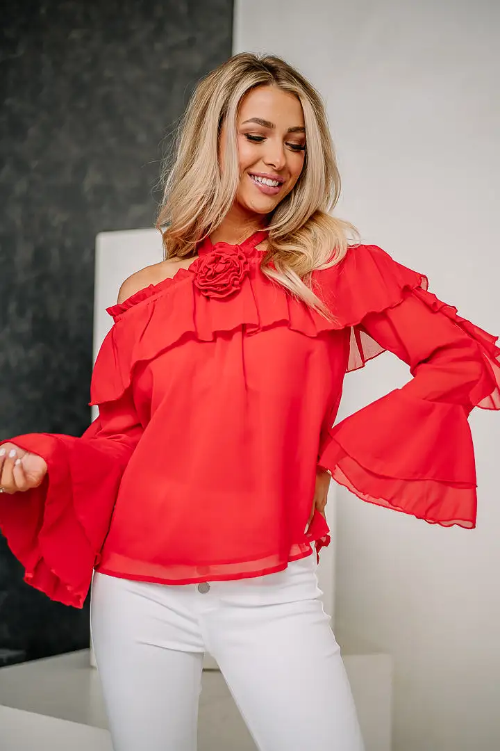 Accept This Rose Off Shoulder Top