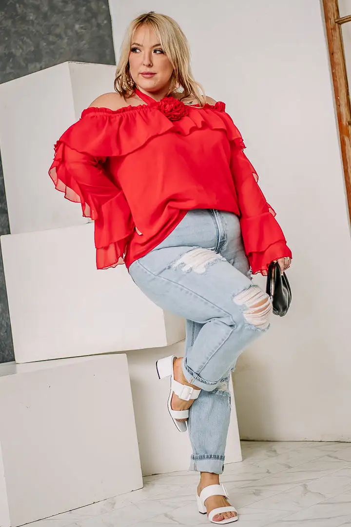 Accept This Rose Off Shoulder Top