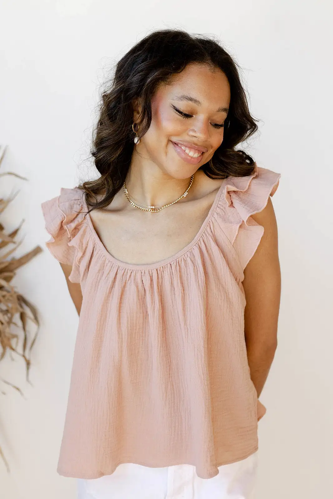 adelyn ruffle shoulder top