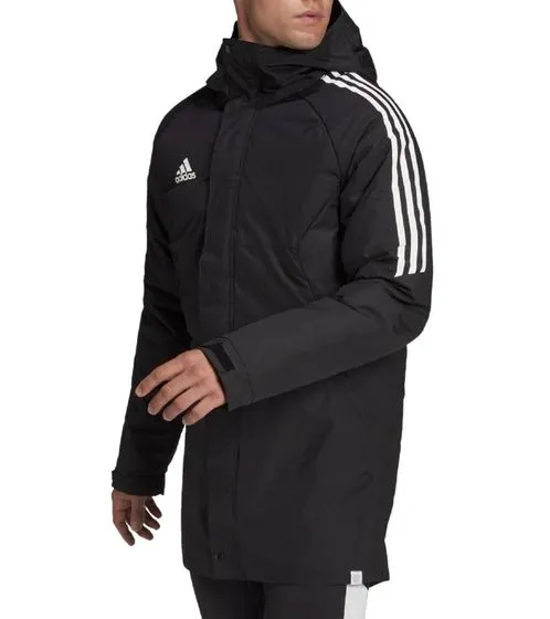 adidas Condivo 22 parka da stadio da uomo con trattamento DWR giacca da allenamento PrimeGreen H21252 nero