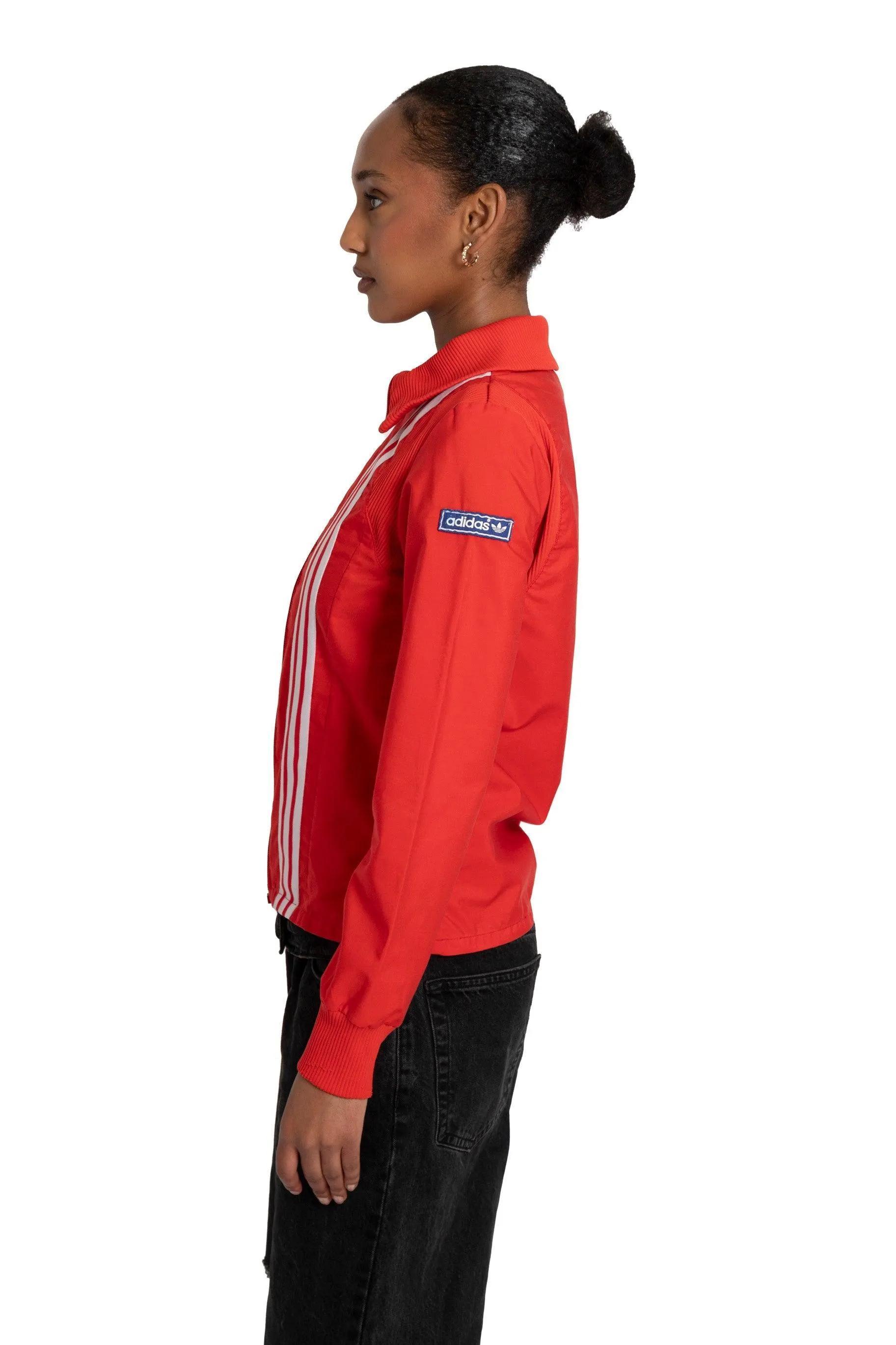 Adidas Ribbing Detail Track Jacket Red/White