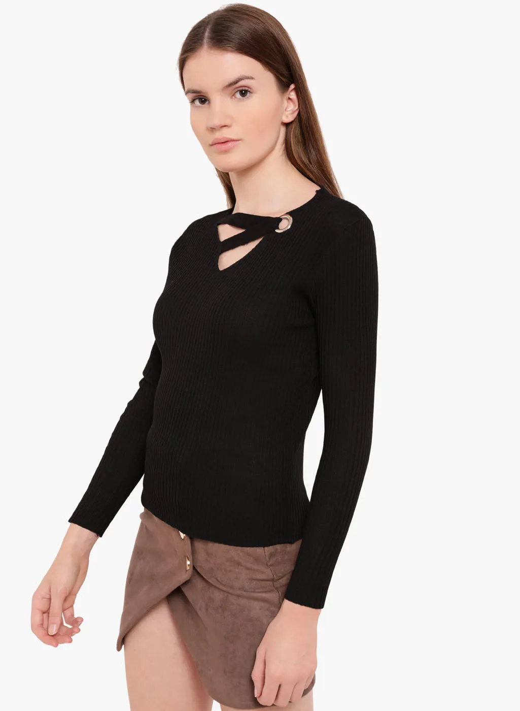 Amour Betina Eyelet Detail Sweater