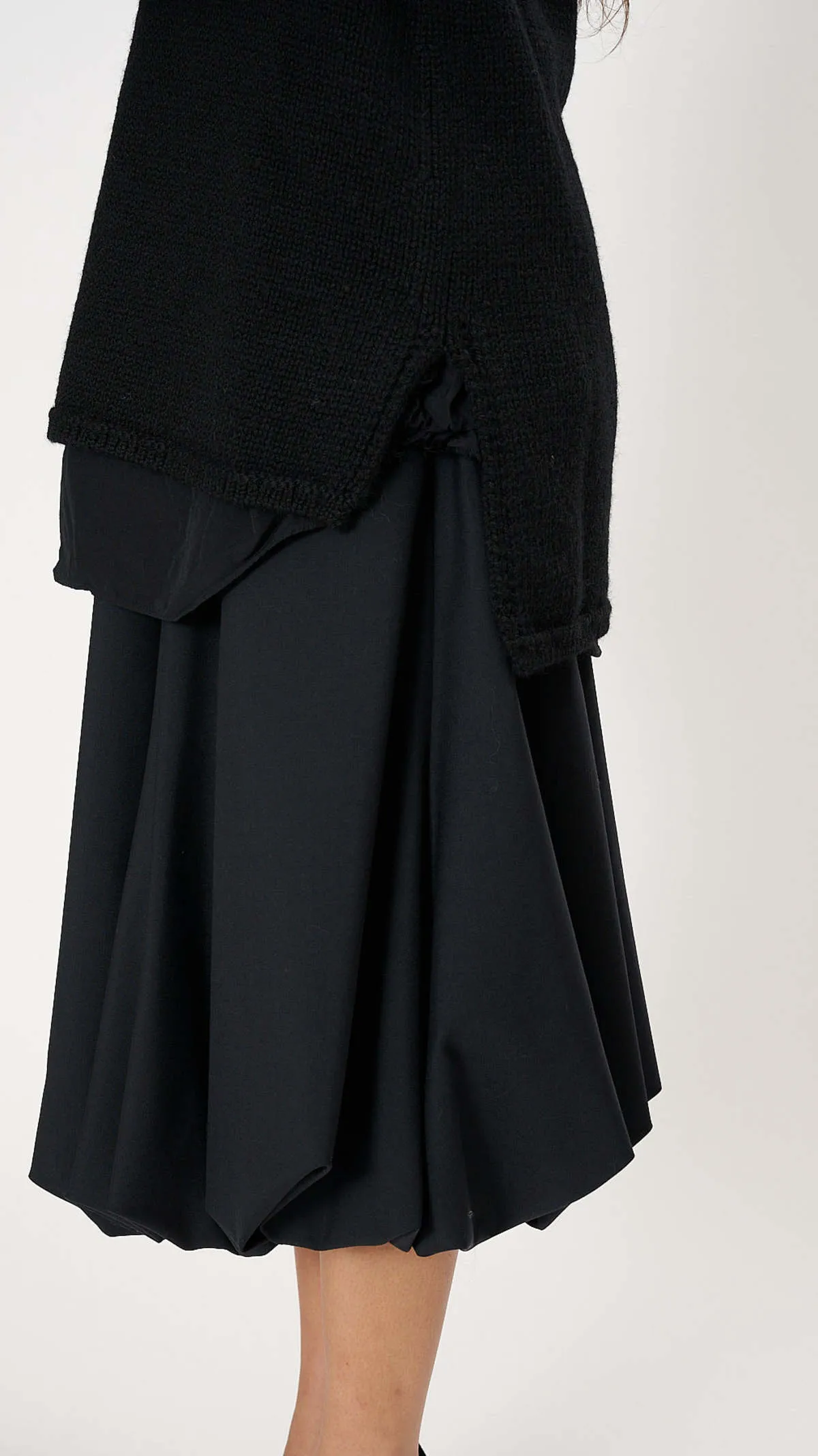 Asymmetric Wool Sweater - Black