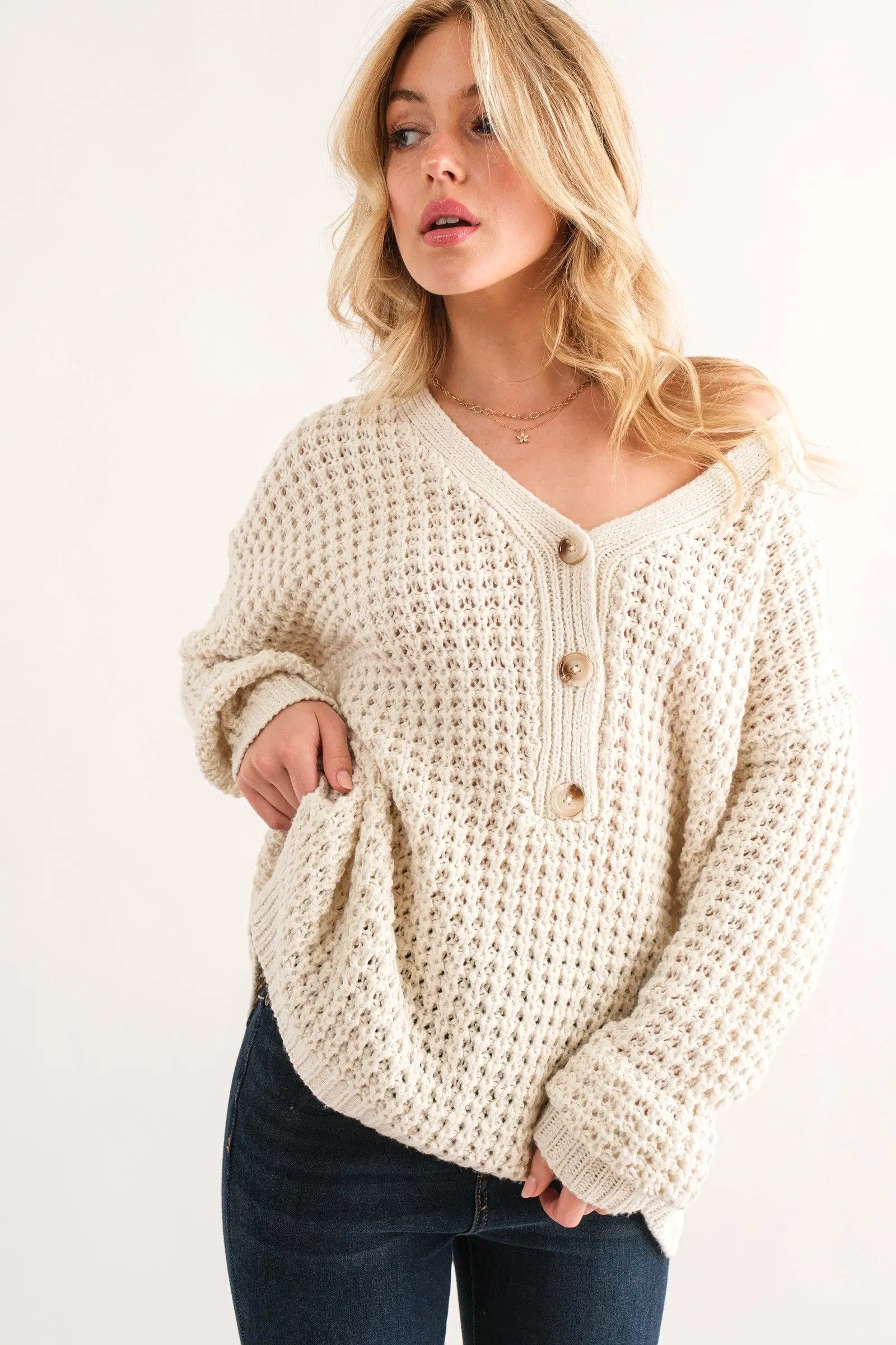 Best of My Heart Henley Sweater