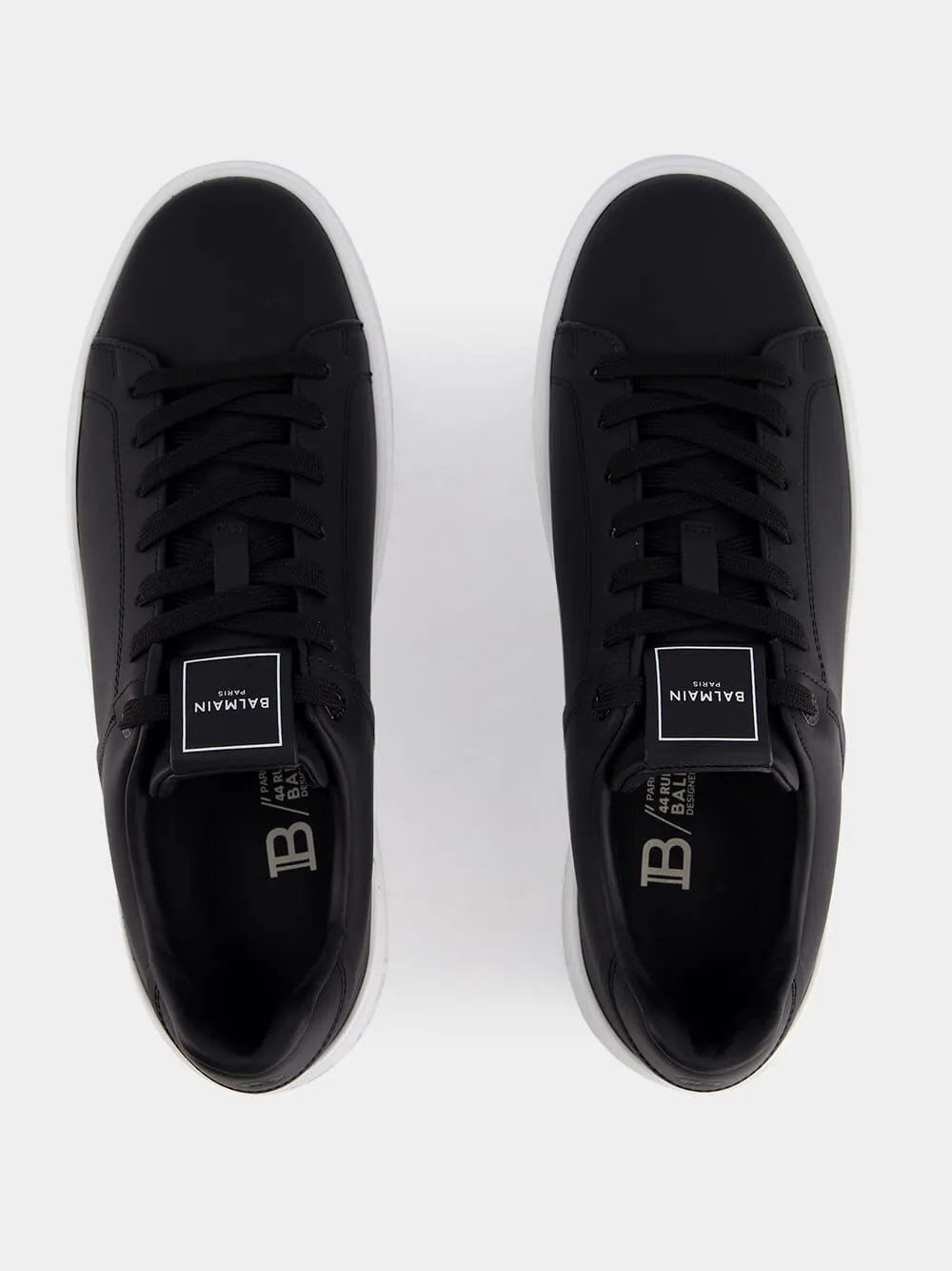 Black and White B-Court Leather Sneakers