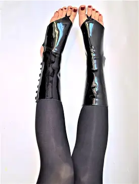 Black patent POLE DANCE & Aerial boots w/ TOE SLING