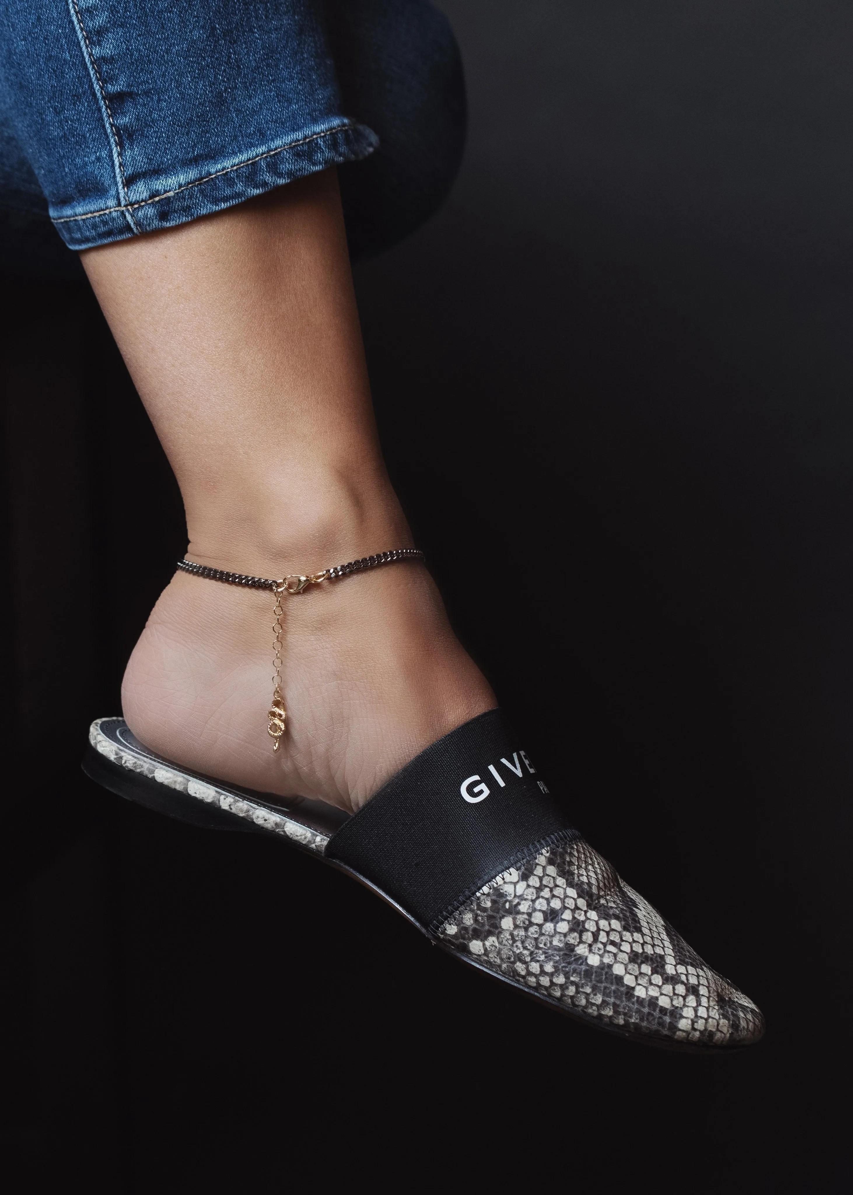 Black Rhodium Chain Anklet