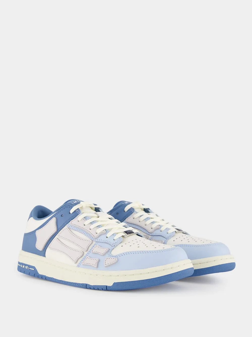 Blue Leather Skel Low Sneakers