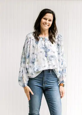 Blue Watercolor Top