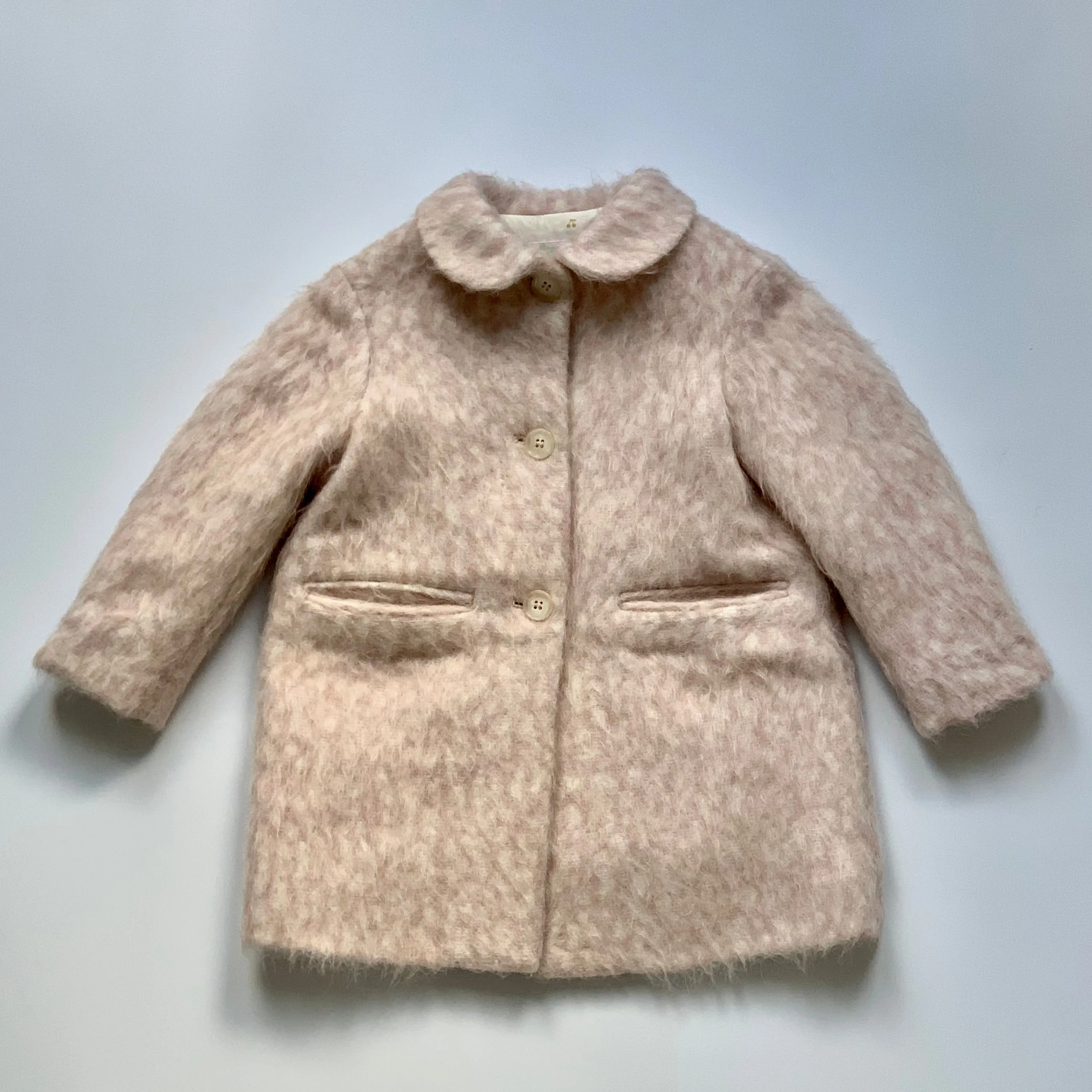 Bonpoint Pink And White Wool Coat: 3 Years