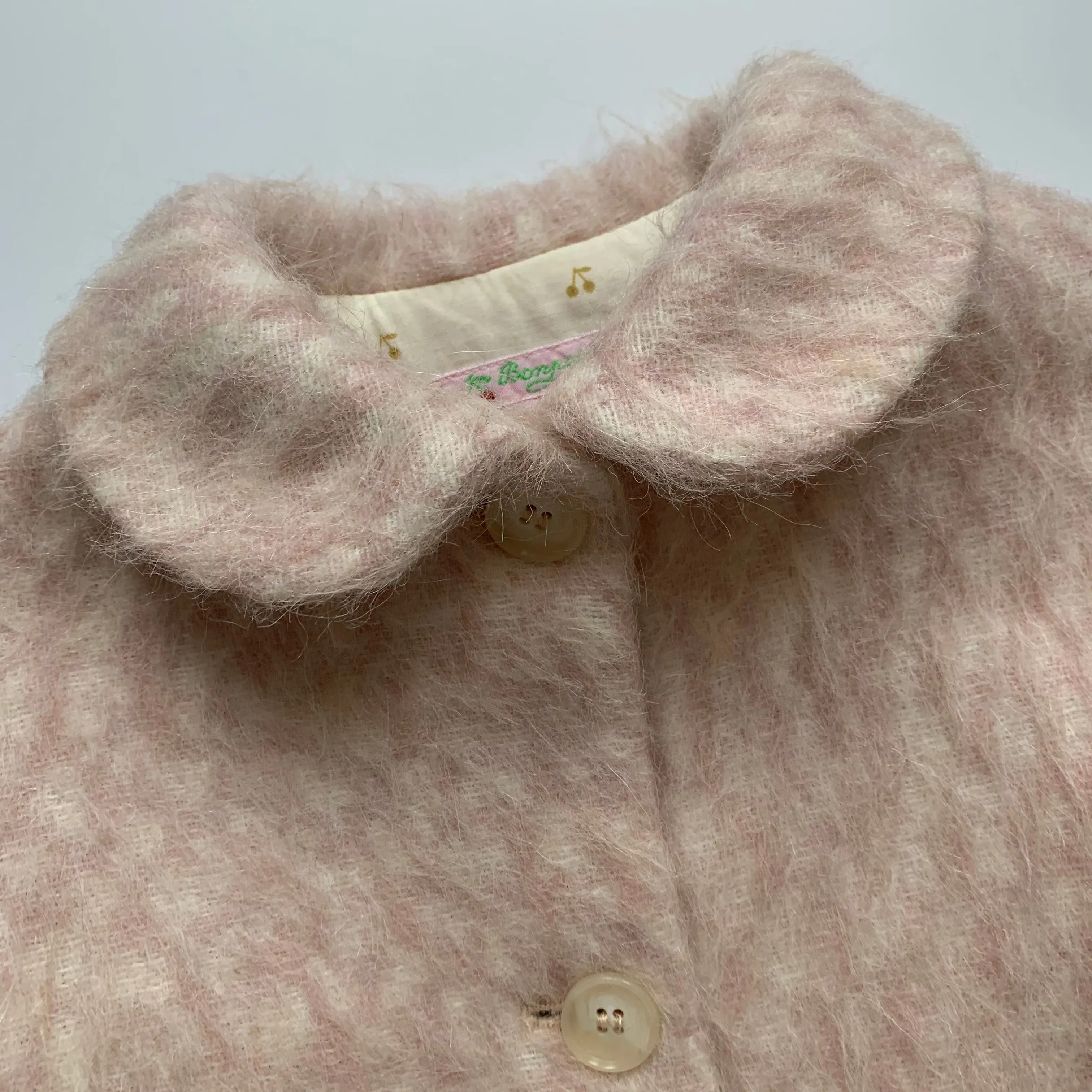 Bonpoint Pink And White Wool Coat: 3 Years