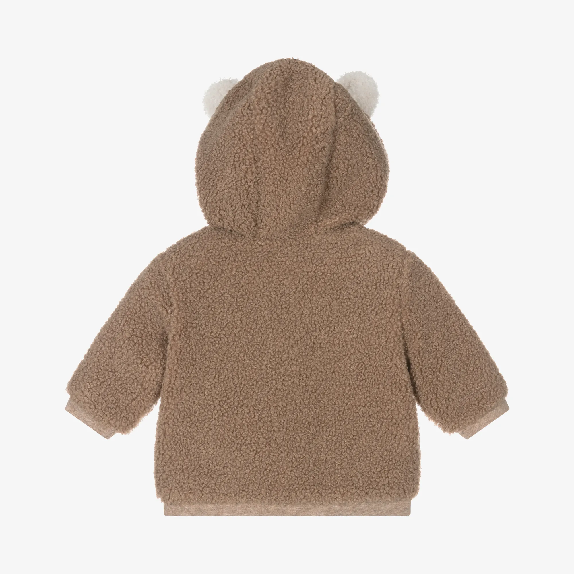 Brown Teddy Fleece Zip-Up Baby Top