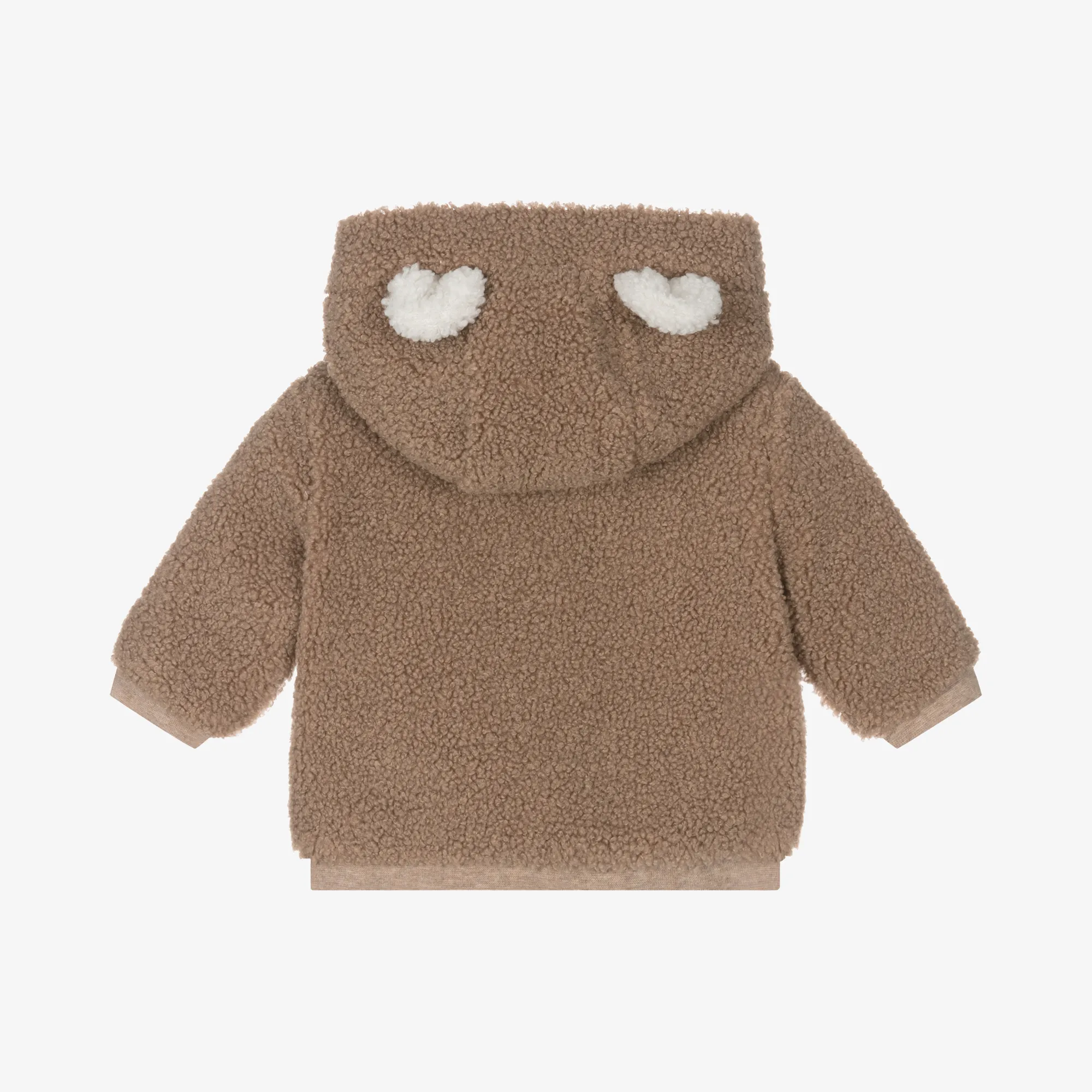 Brown Teddy Fleece Zip-Up Baby Top