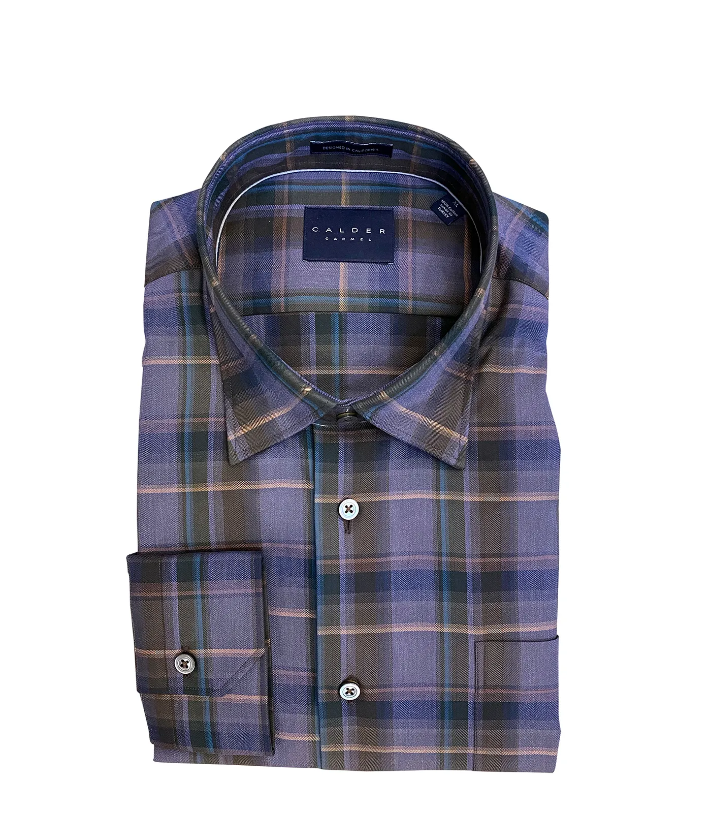 CALDER Purple Plaid Sport Shirt