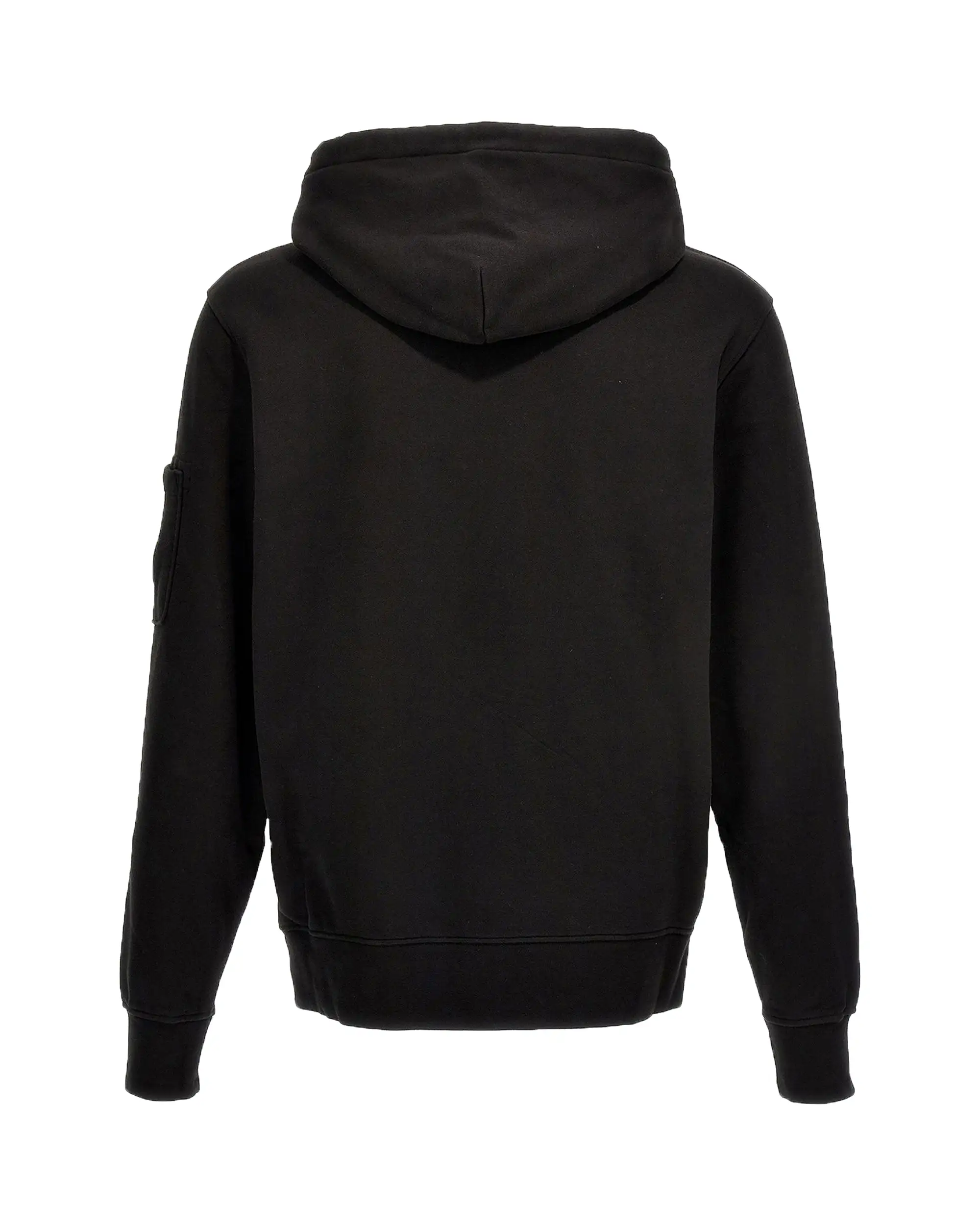 CP Company Brushed & Emerized Diagonal Fleece Lens Hoodie Nero