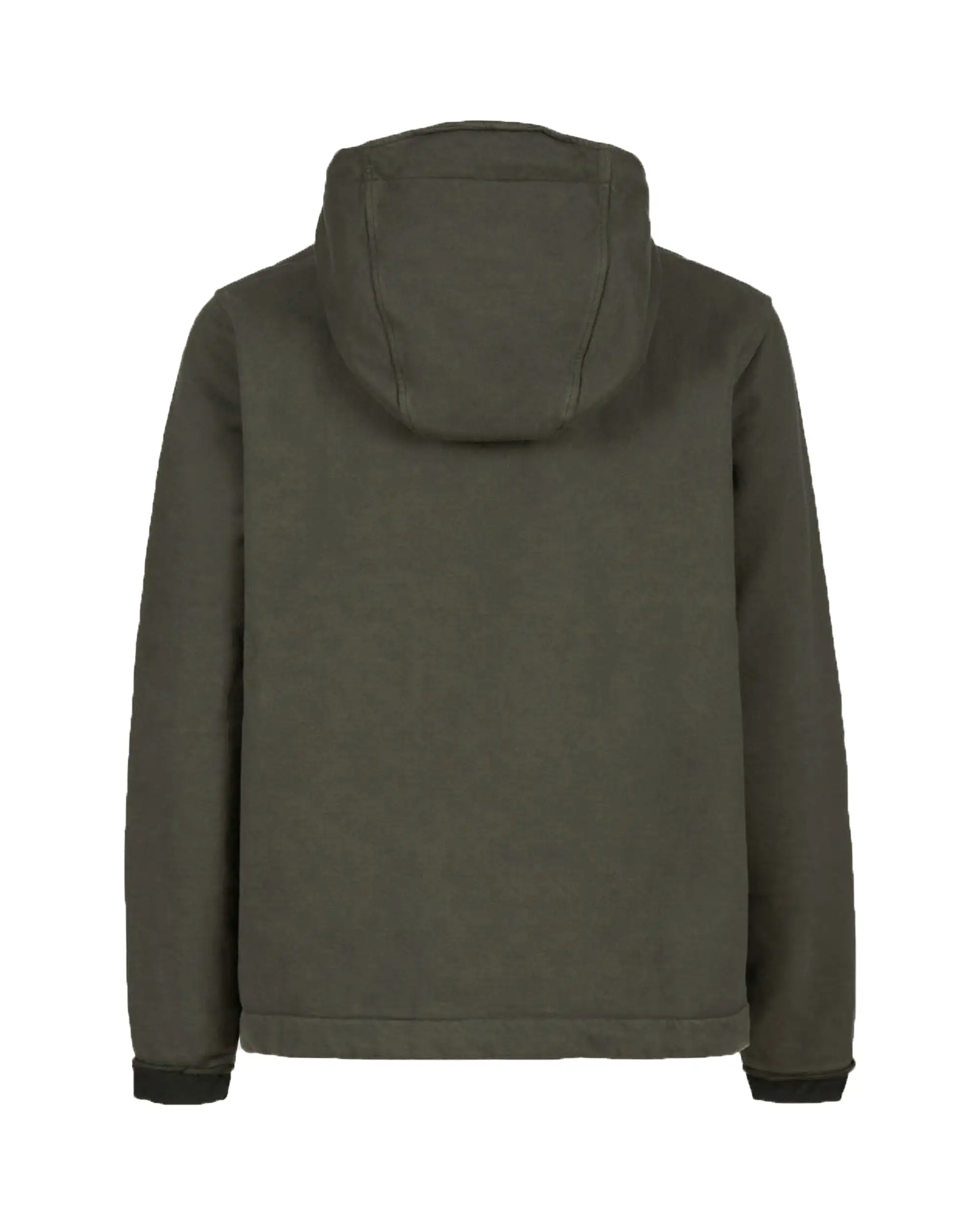 CP Company Diagonal Fleece Mixed Pocket Hoodie Olive Night