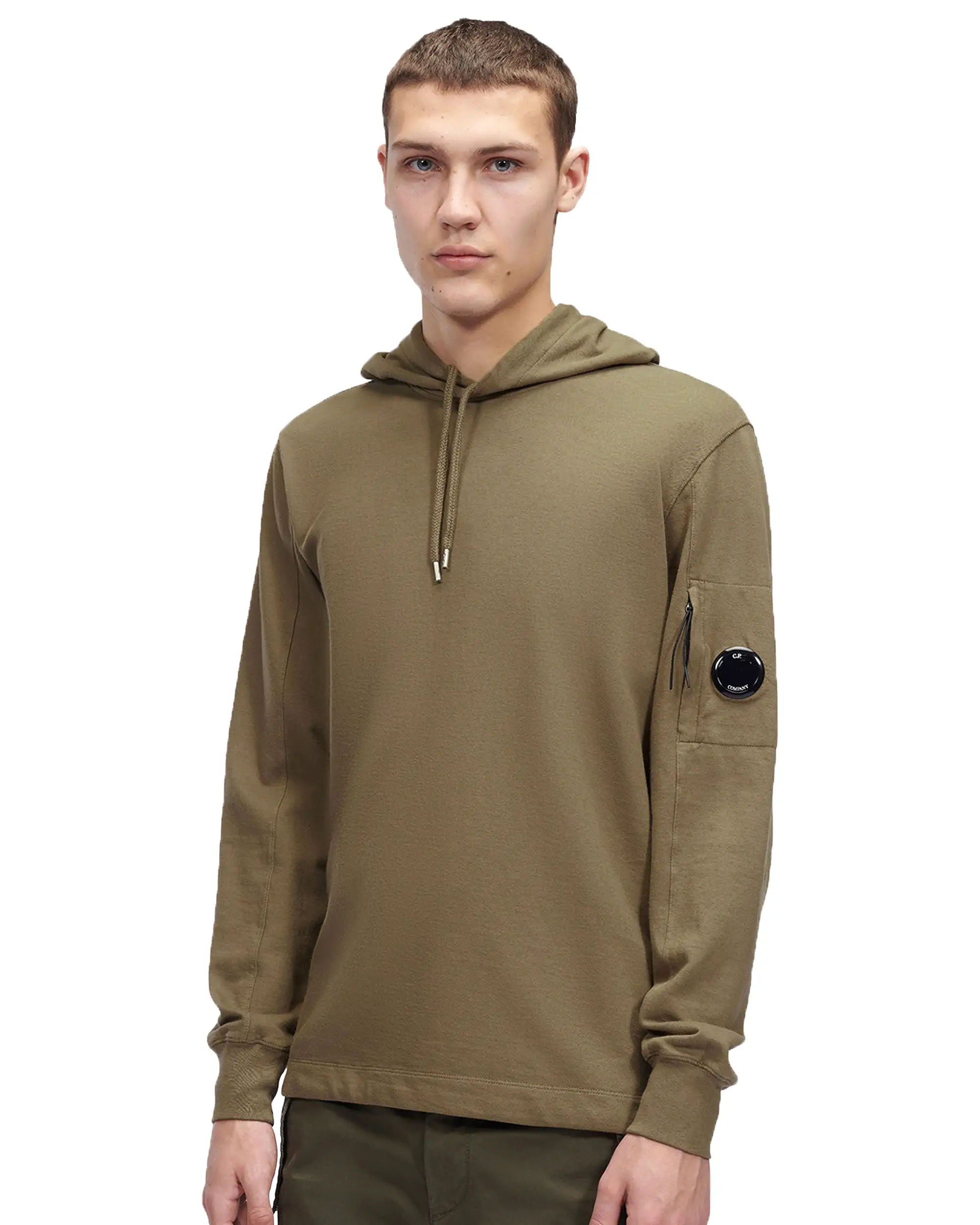 CP Company Light Fleece Hoodie Lead Gray