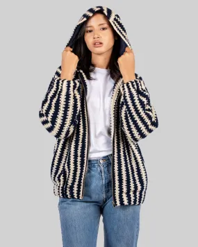 Crochet Bomber Hoodie