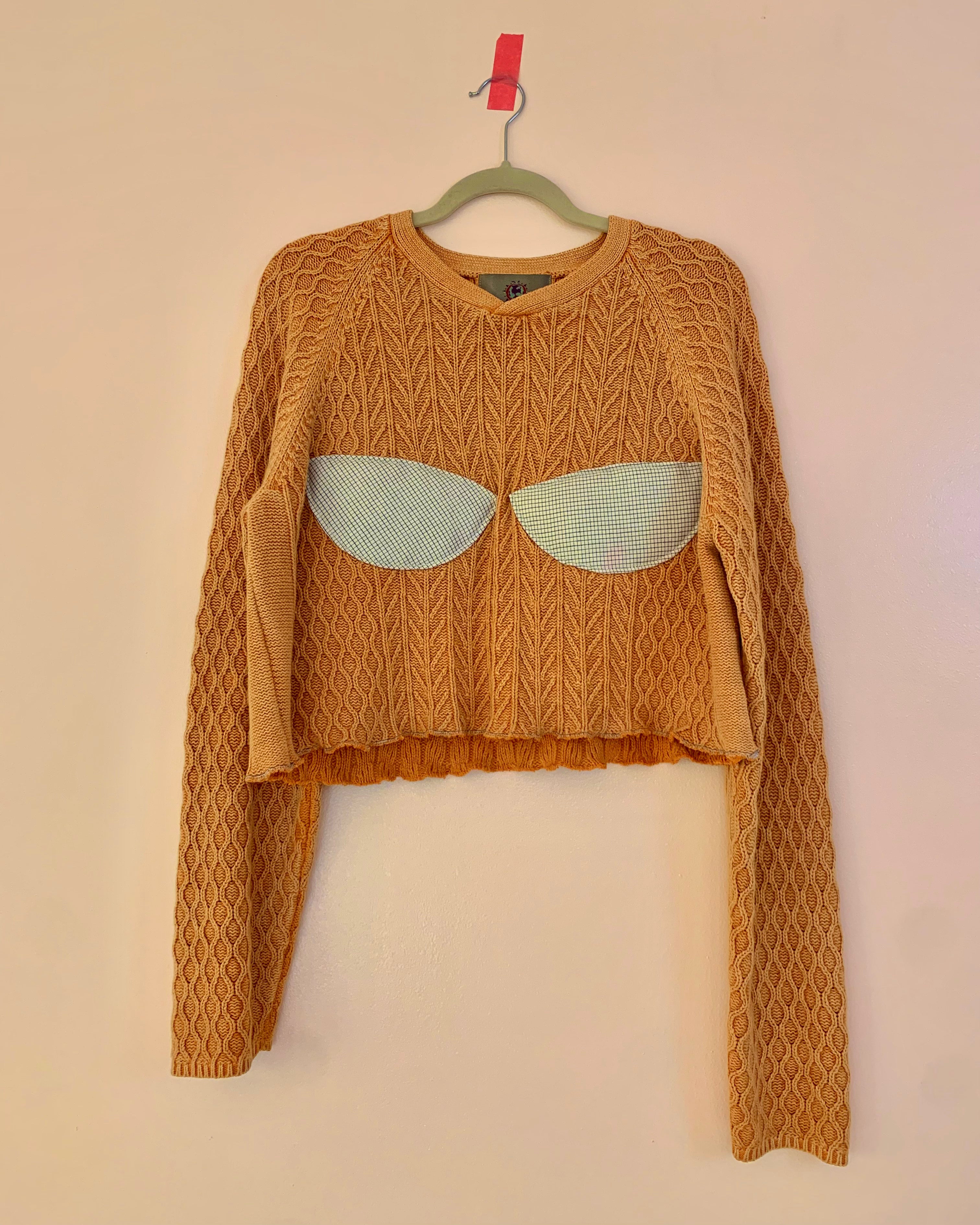 Cropped menswear cup cotton sweater