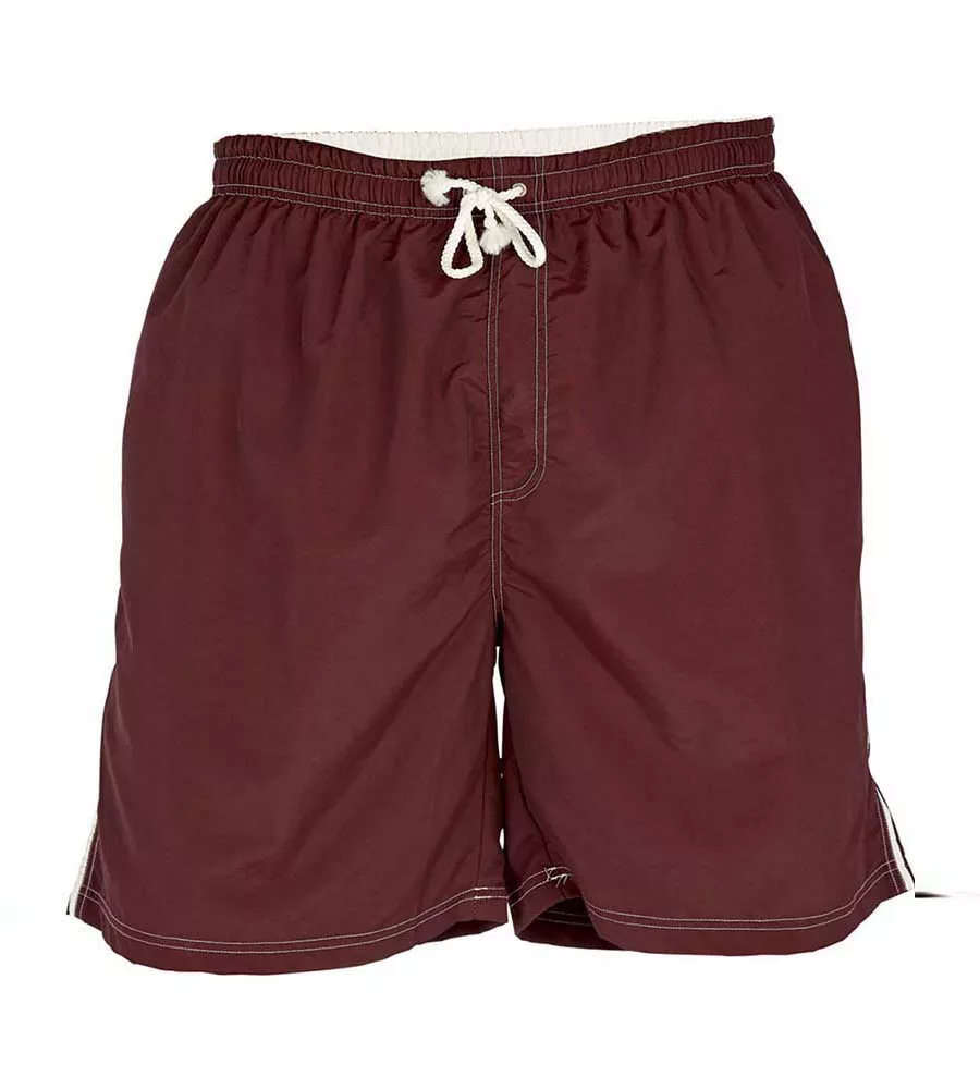 D555 Mens Burgundy Full Length Swim Short (YARROW BURGUNDY)