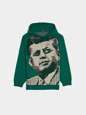 Delivered Jacquard Knit Hoodie, Emerald