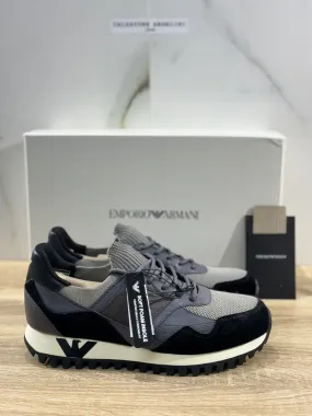 Emporio Armani Sneaker Uomo Black Grey Casual Armani Men Shoes 40