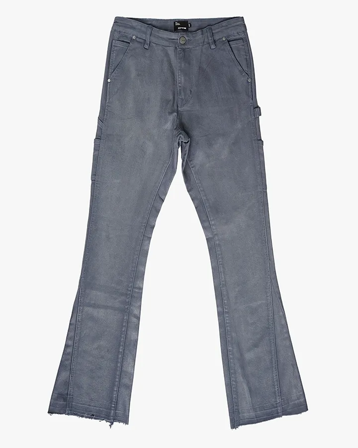 EPTM MACKY FLARE WAX PANTS-DENIM BLUE