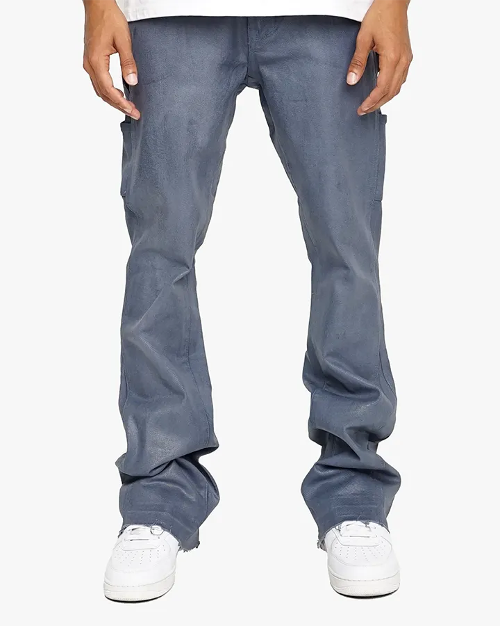 EPTM MACKY FLARE WAX PANTS-DENIM BLUE