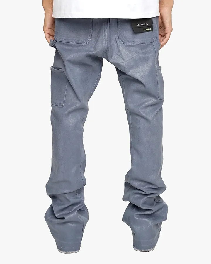 EPTM MACKY FLARE WAX PANTS-DENIM BLUE