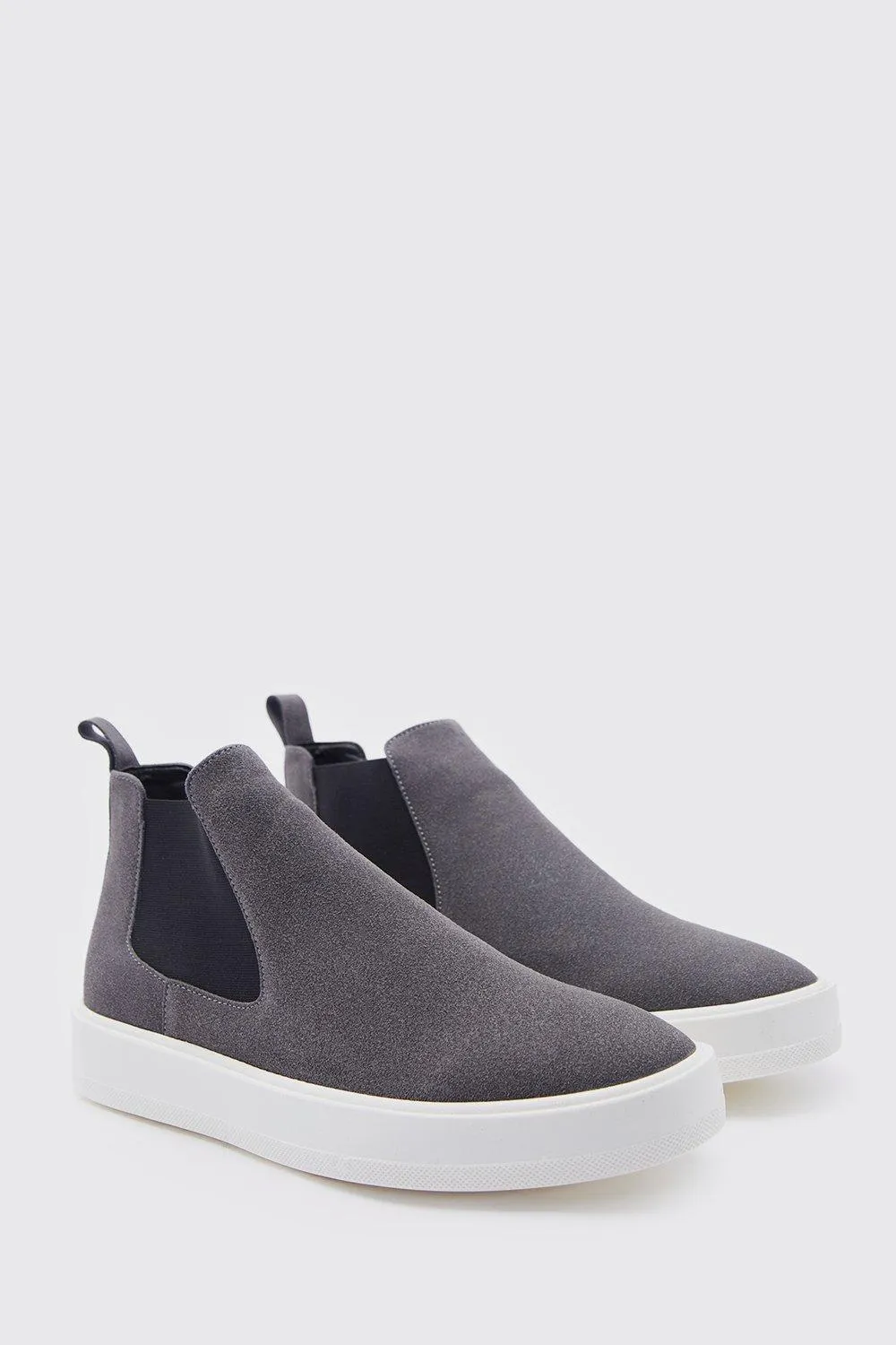 Faux Suede Chunky Chelsea Boot