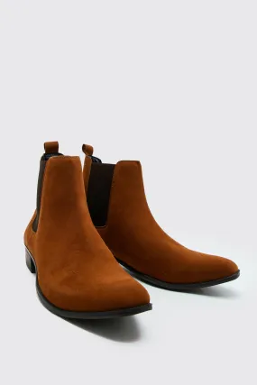 Faux Suede Cuban Boot