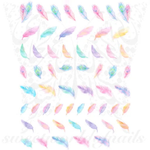 Feathers Nail Art Stickers