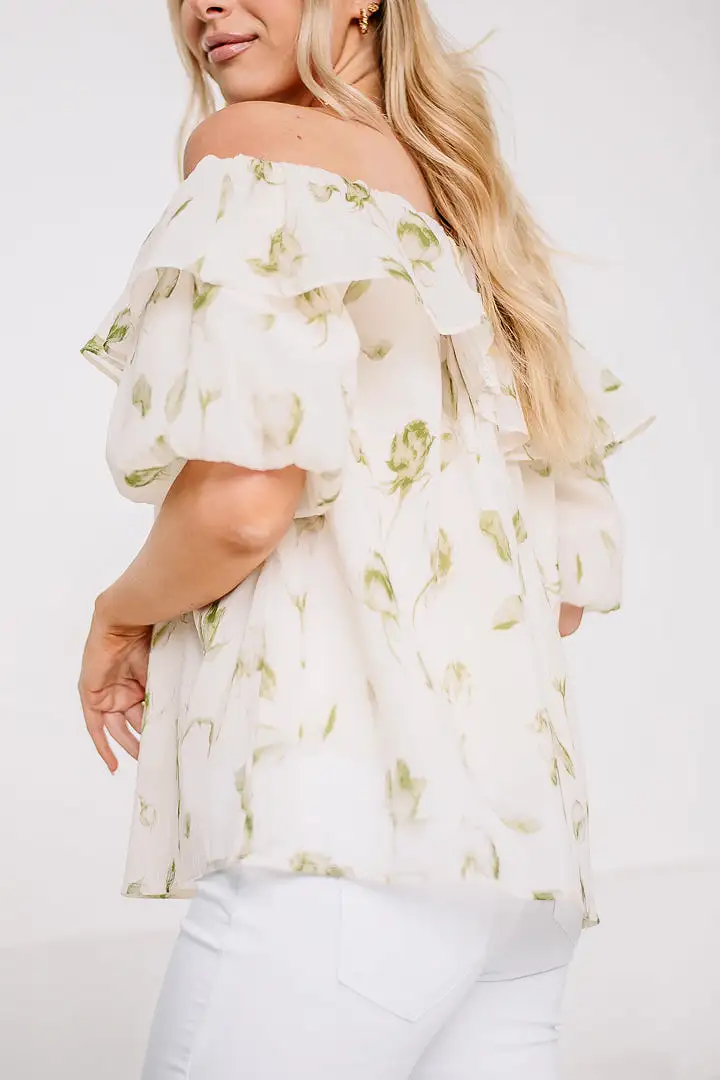 Feminine Feels Floral Off Shoulder Top