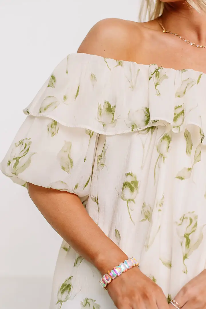 Feminine Feels Floral Off Shoulder Top