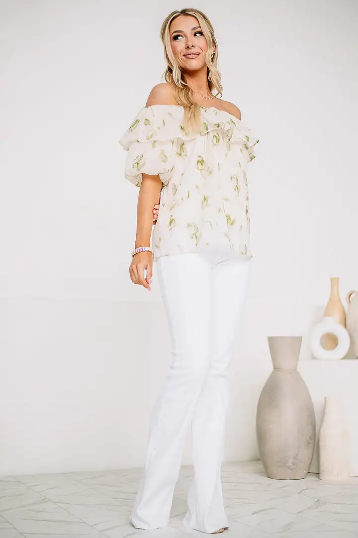 Feminine Feels Floral Off Shoulder Top