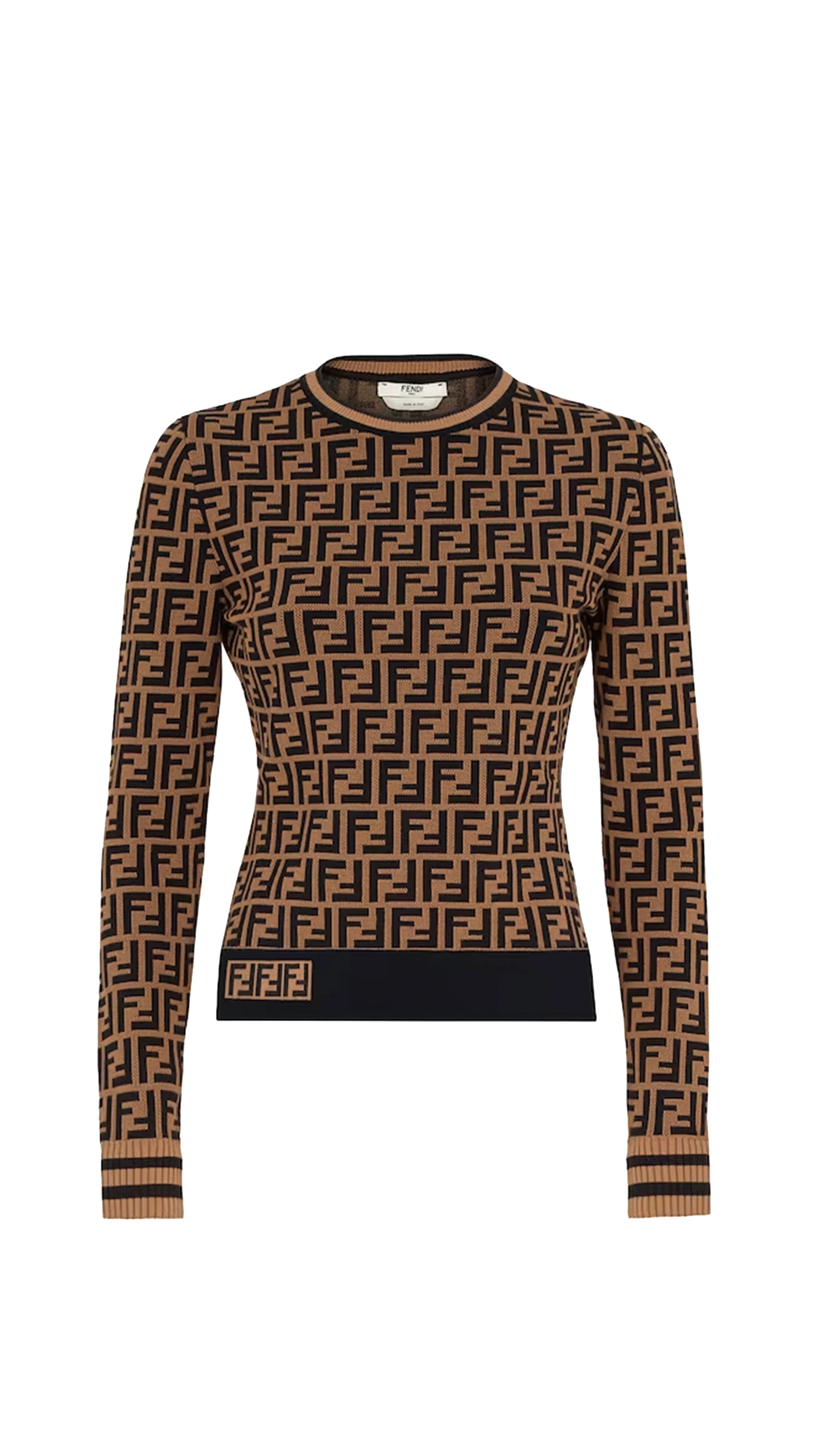 FF Motif Sweater - Brown/Black