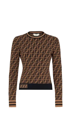 FF Motif Sweater - Brown/Black