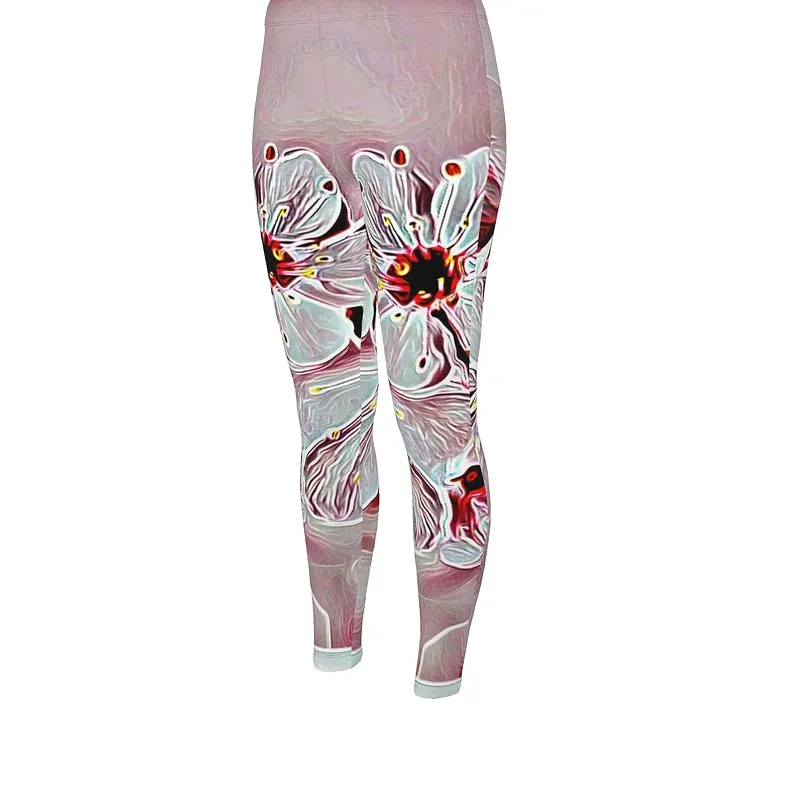 Floral Embosses: Pictorial Cherry Blossoms 01-03 Designer Cindy High Waist Leggings