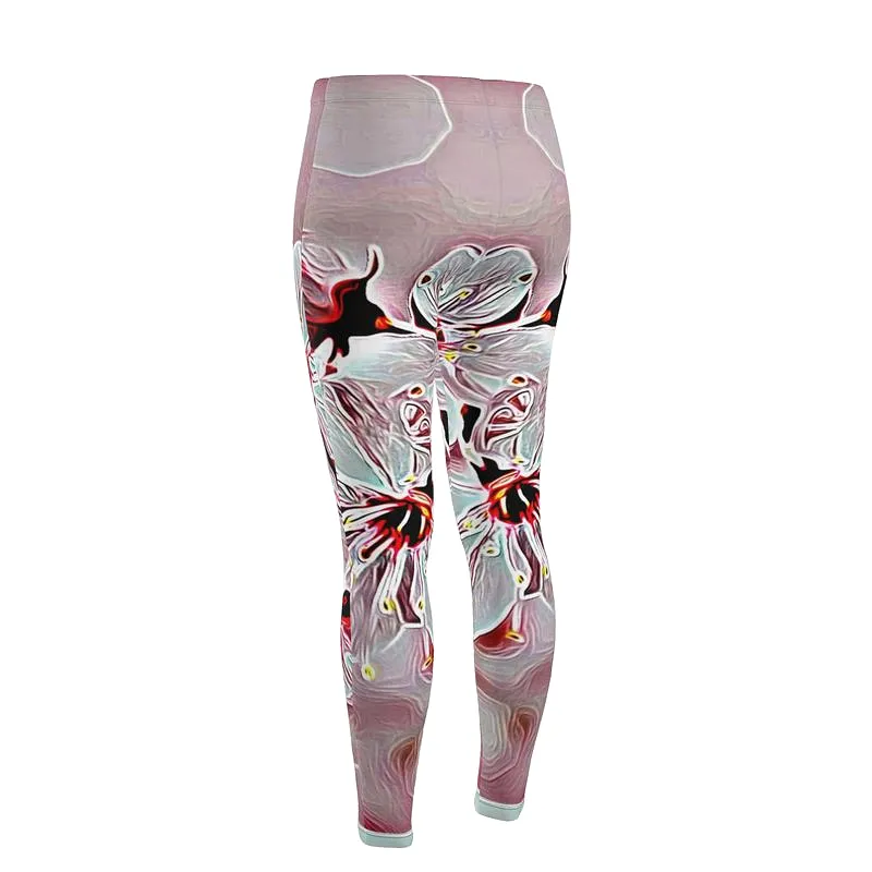 Floral Embosses: Pictorial Cherry Blossoms 01-03 Designer Cindy High Waist Leggings