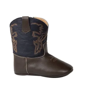 Frisco Cowboy Boots - Blue & Chocolate Brown