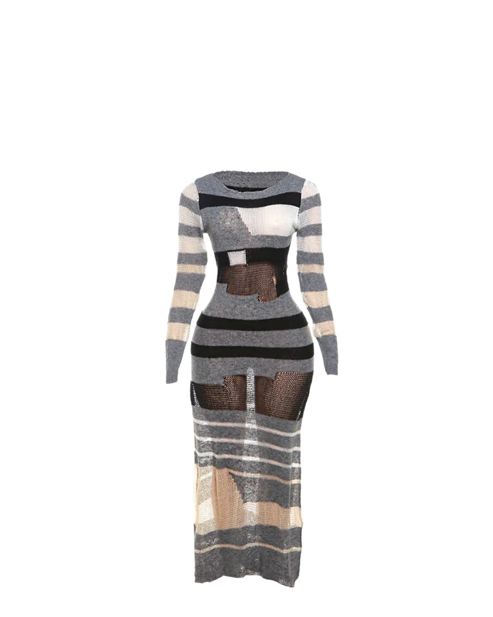 Gia Mesh Insert Sweater Dress