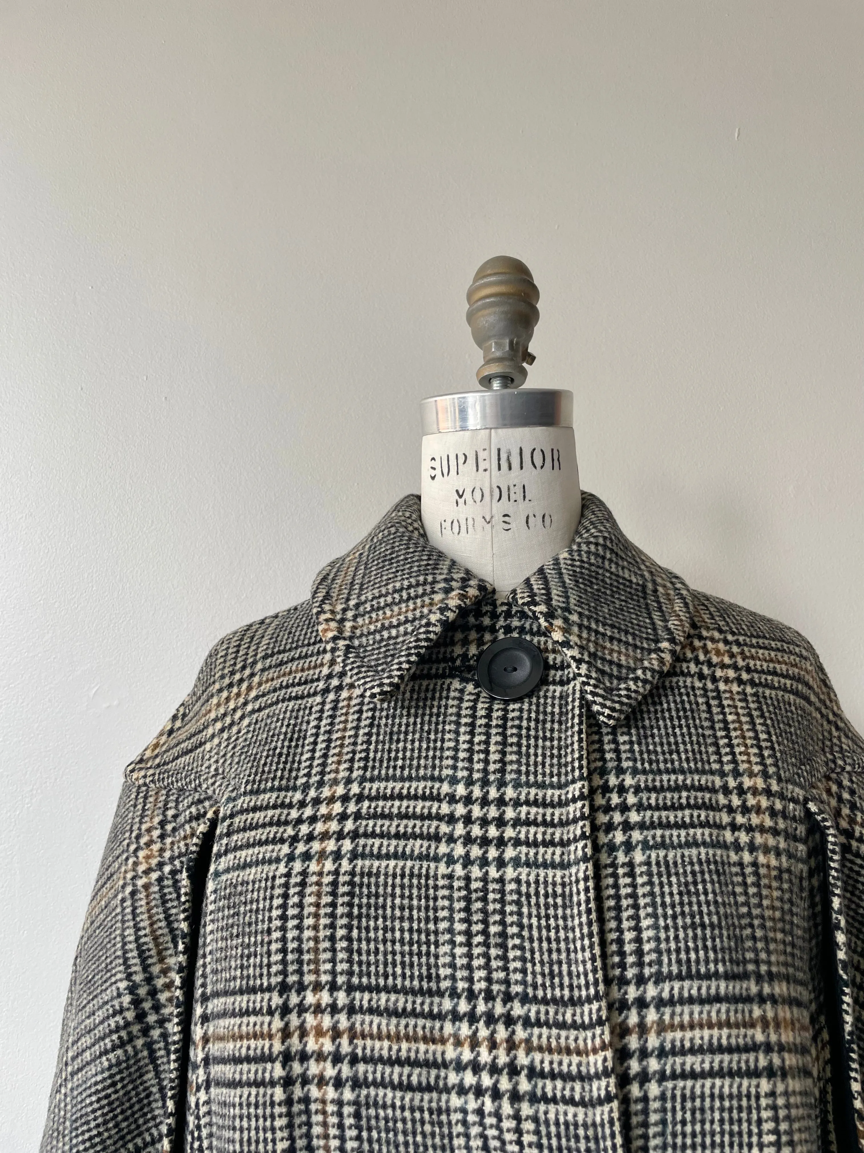 Glen Plaid Wool Cape | 1950s