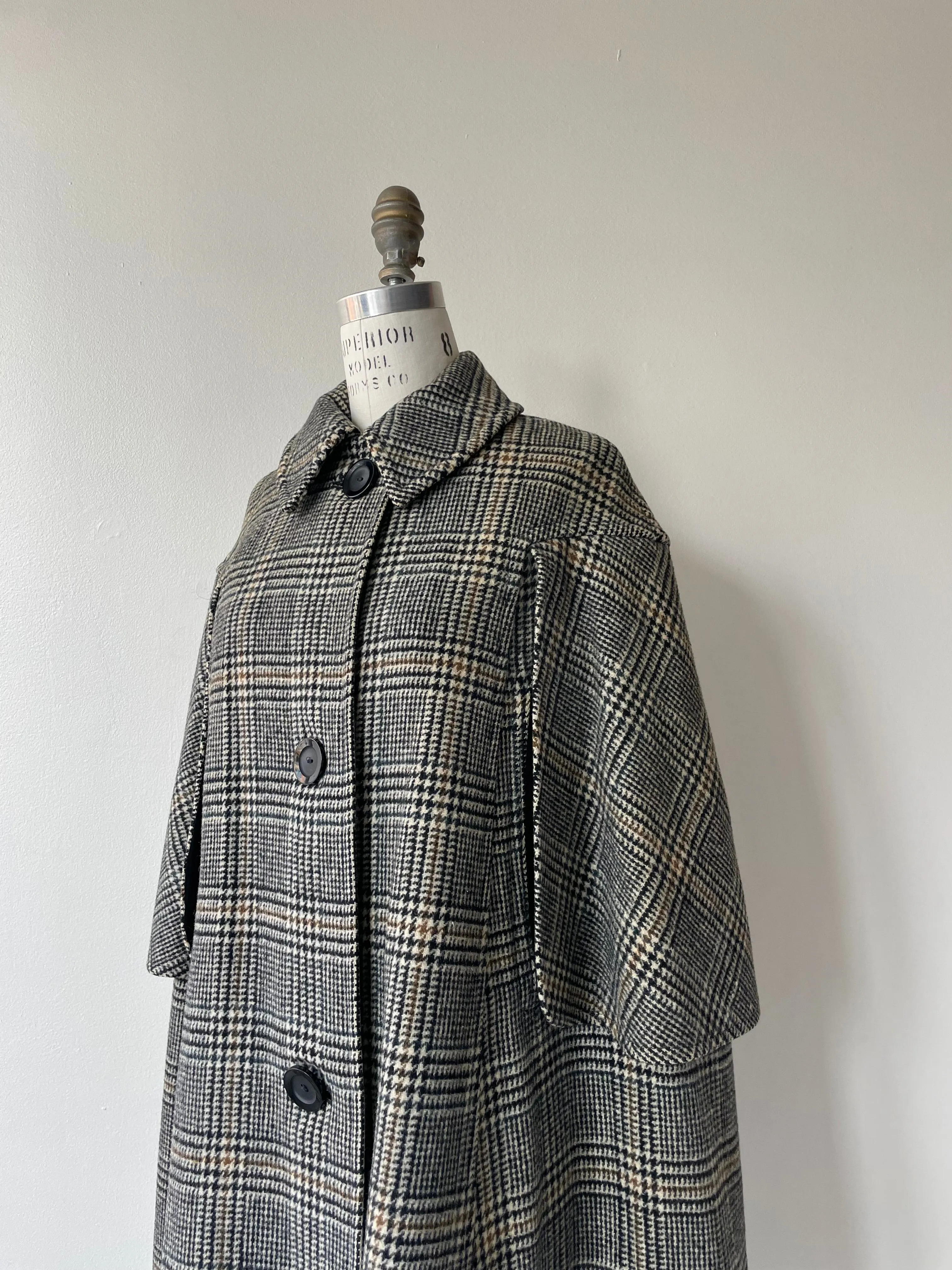 Glen Plaid Wool Cape | 1950s