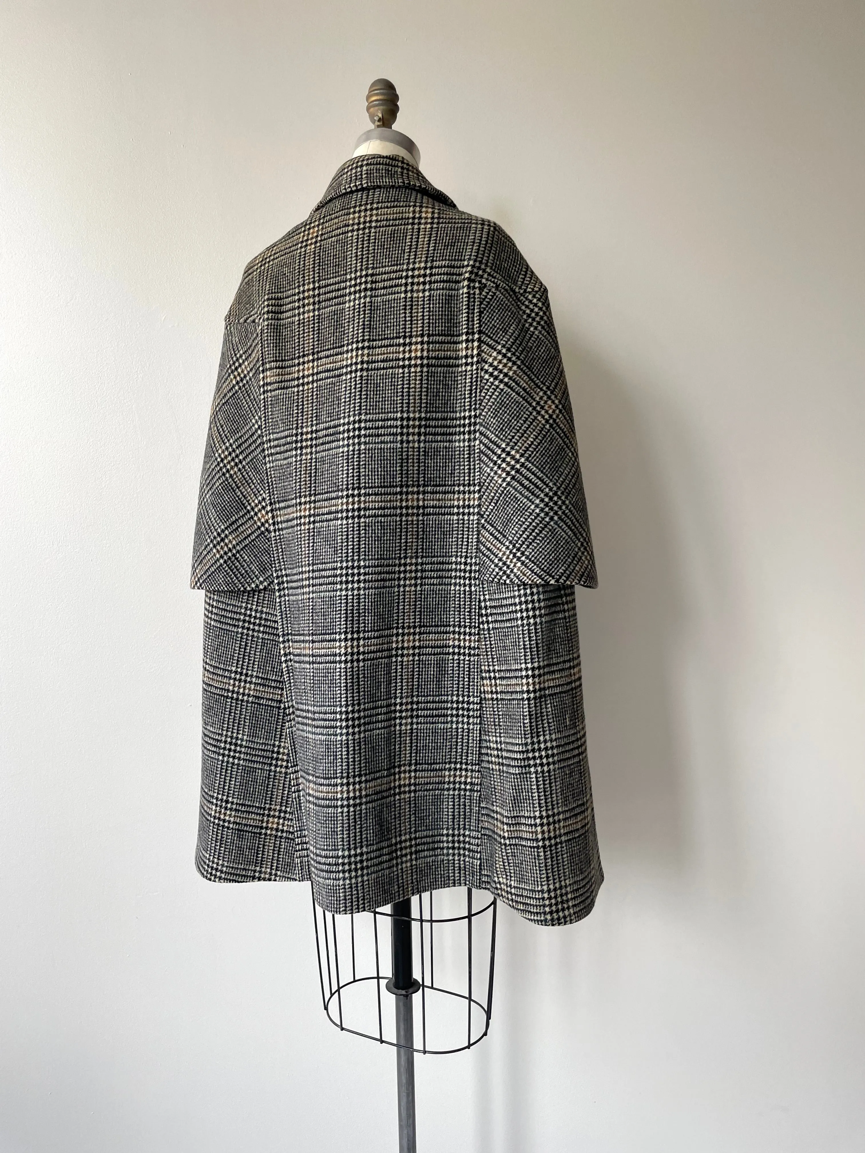 Glen Plaid Wool Cape | 1950s