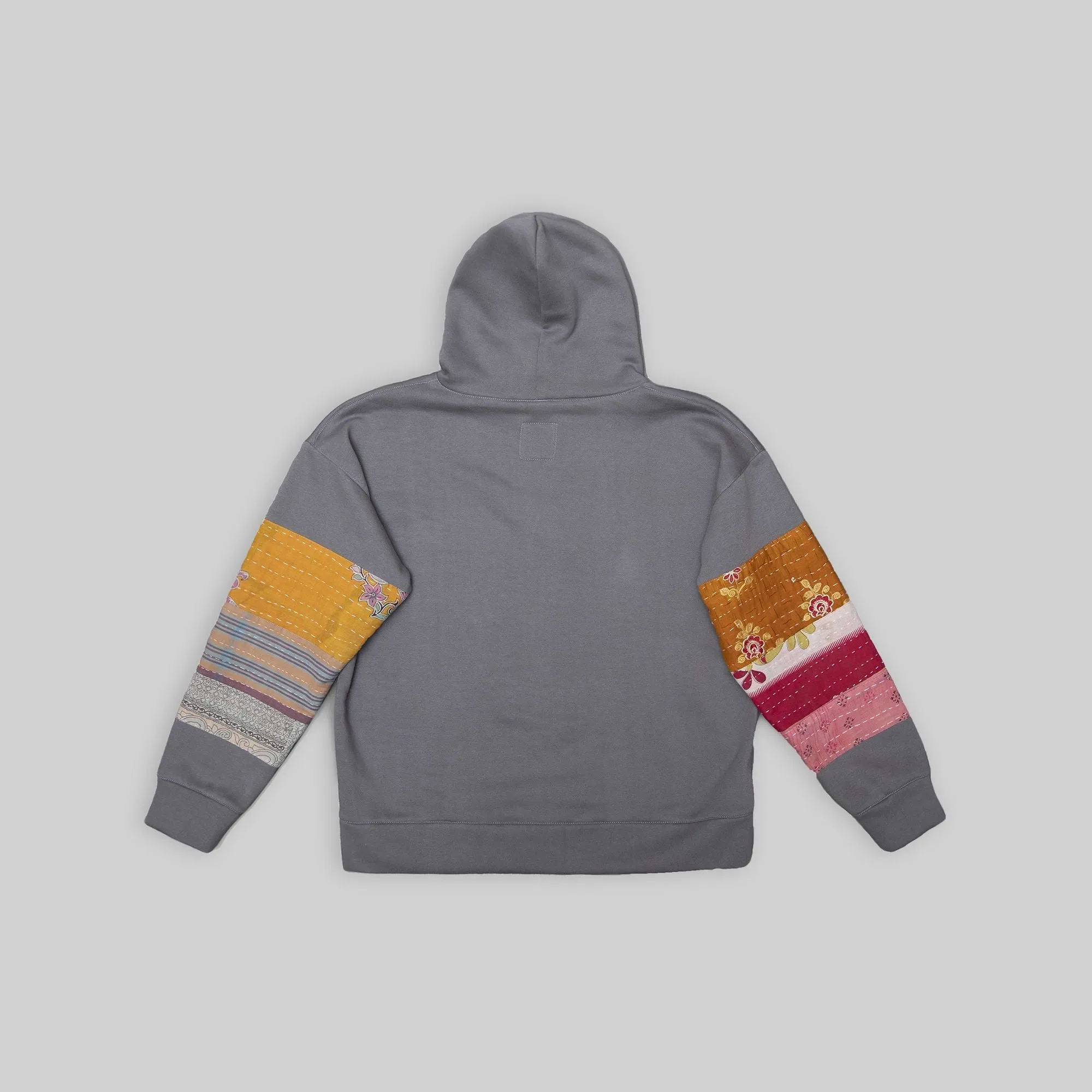 Grey Patchwork Hoodie