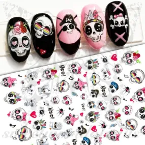 Halloween Nails Sugar Skulls Nail Art Stickers