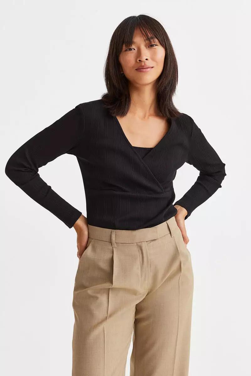 H&M MAMA Ribbed nursing top