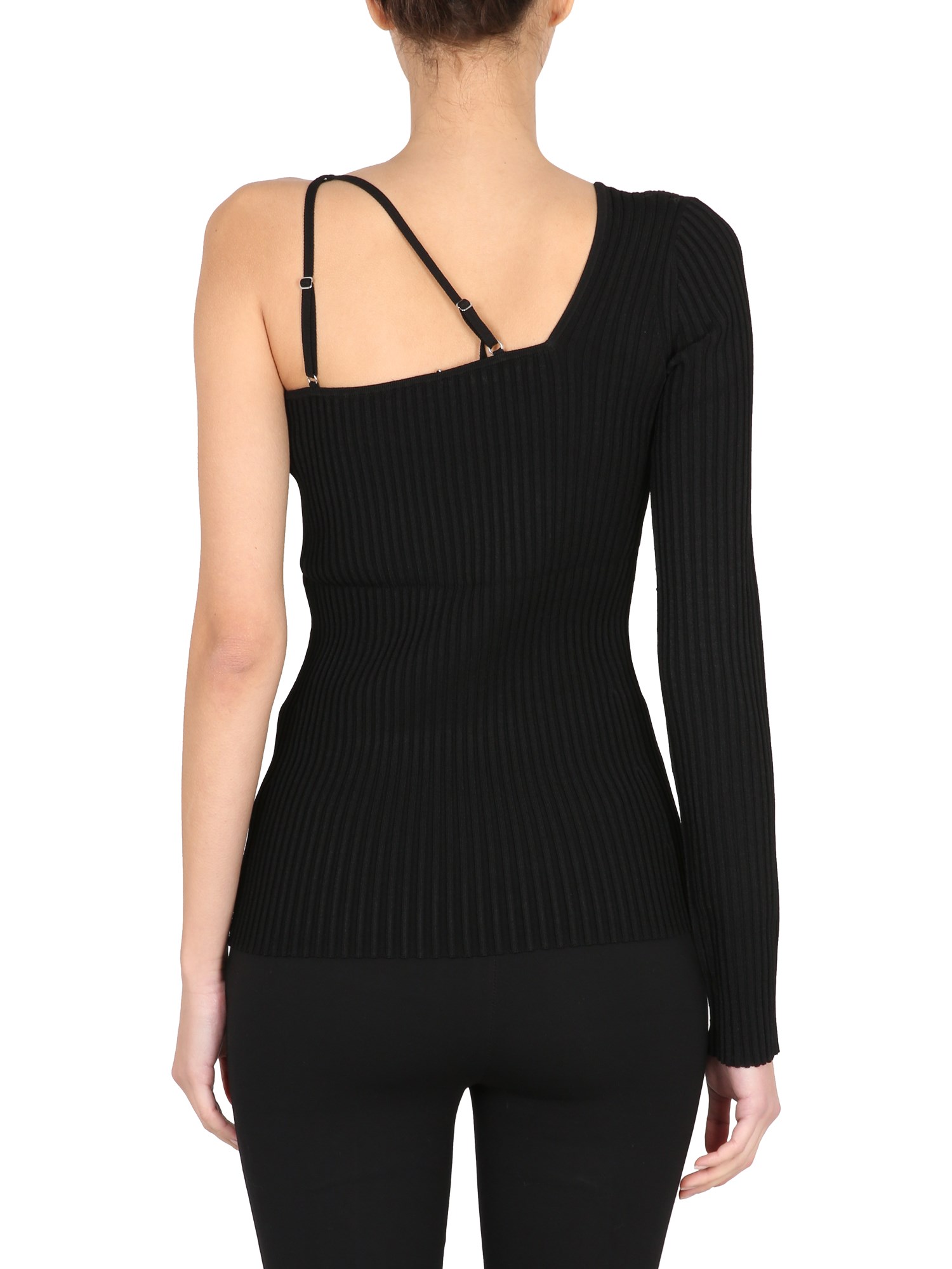 HELMUT LANG    VISCOSE KNIT ONE-SHOULDER TOP